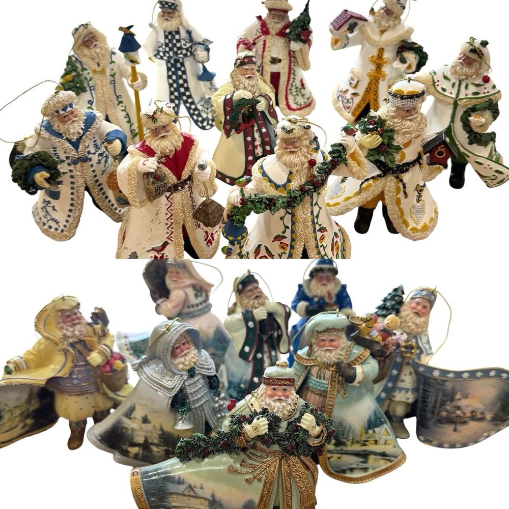Ashton Drake Gallery Santa's Ornaments Feathered Friends & Old World Lot 18 FAIR